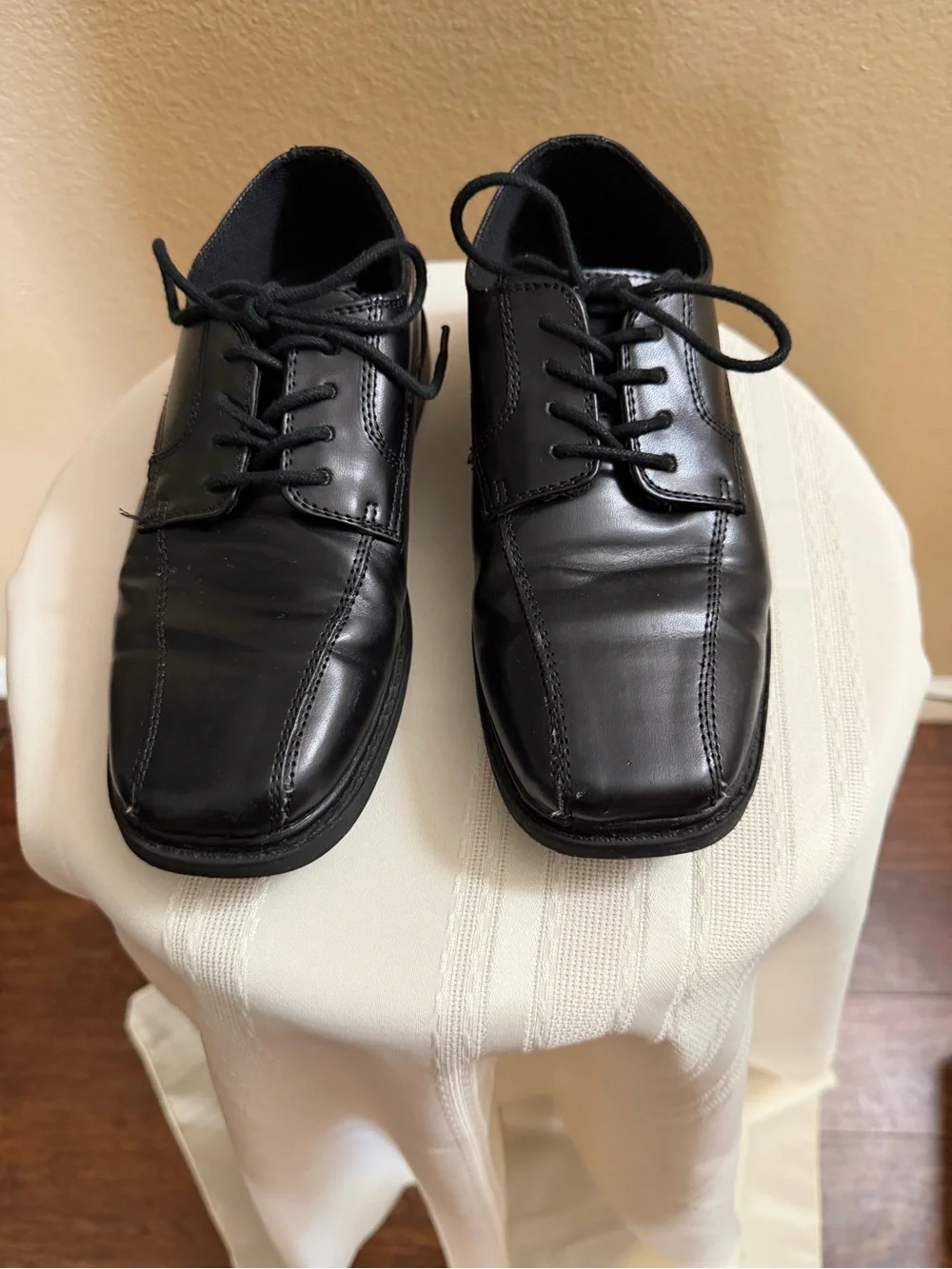 Route 66 Boys Black Lace-Up Dress Shoes